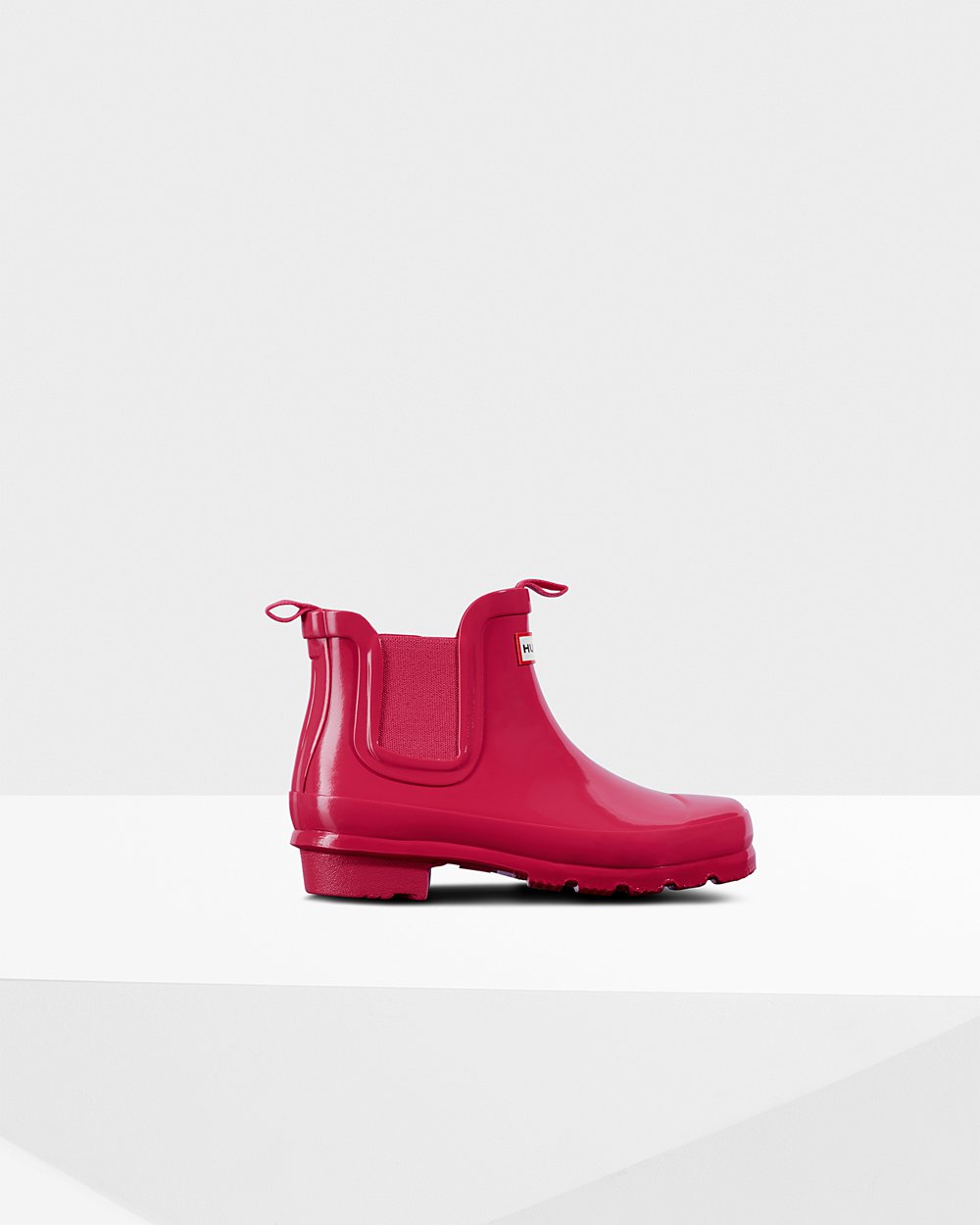 Hunter Original Big Gloss Chelsea Boots - Shop Online Kids Pink - KRAYDS453